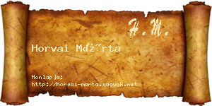 Horvai Márta névjegykártya