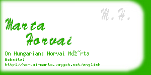 marta horvai business card